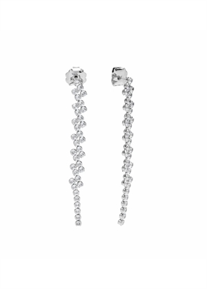 Claire crystal long studs Silver Clear Pico 